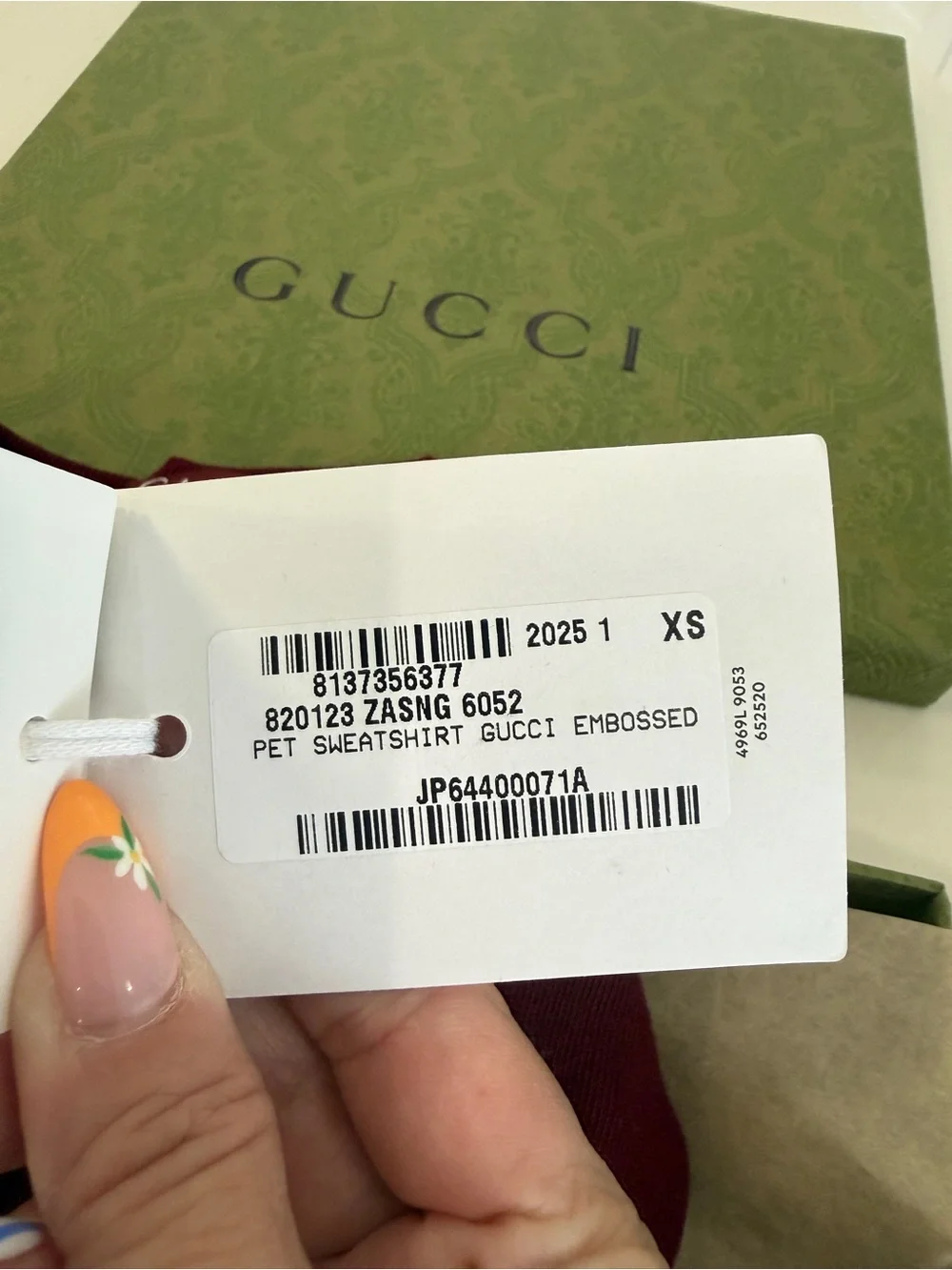 Gucci Embossed Logo Cotton Dog Sweatshirt